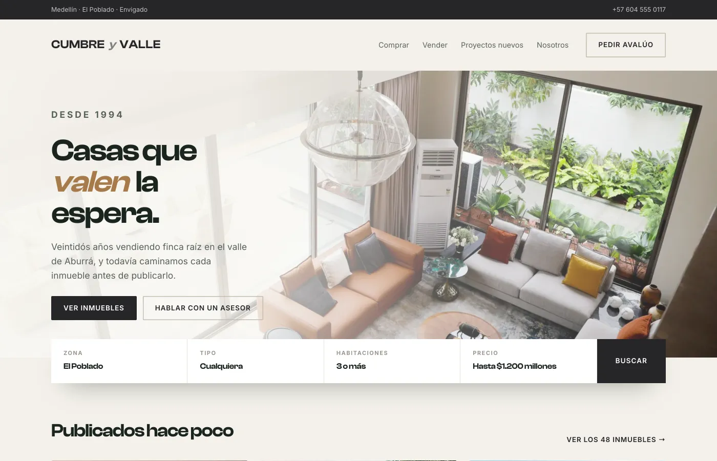 Diseño de ejemplo para una inmobiliaria
