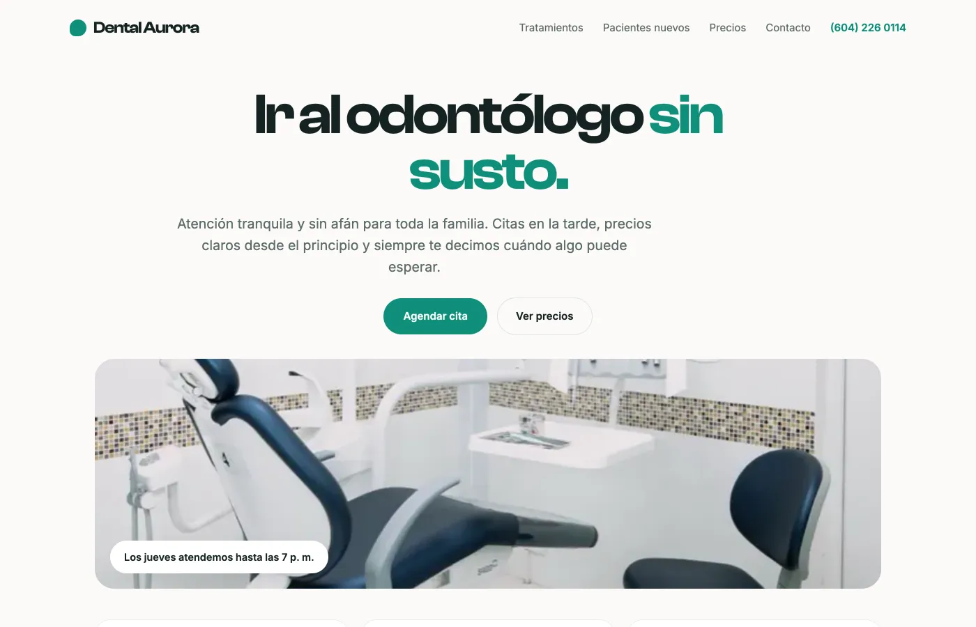 Diseño de ejemplo para una clínica odontológica